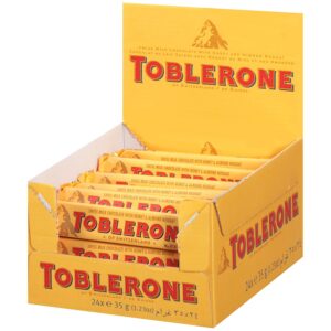 Toblerone Mini Milk Chocolate Honey & Almond Nougat Bar 1.2oz 24ct